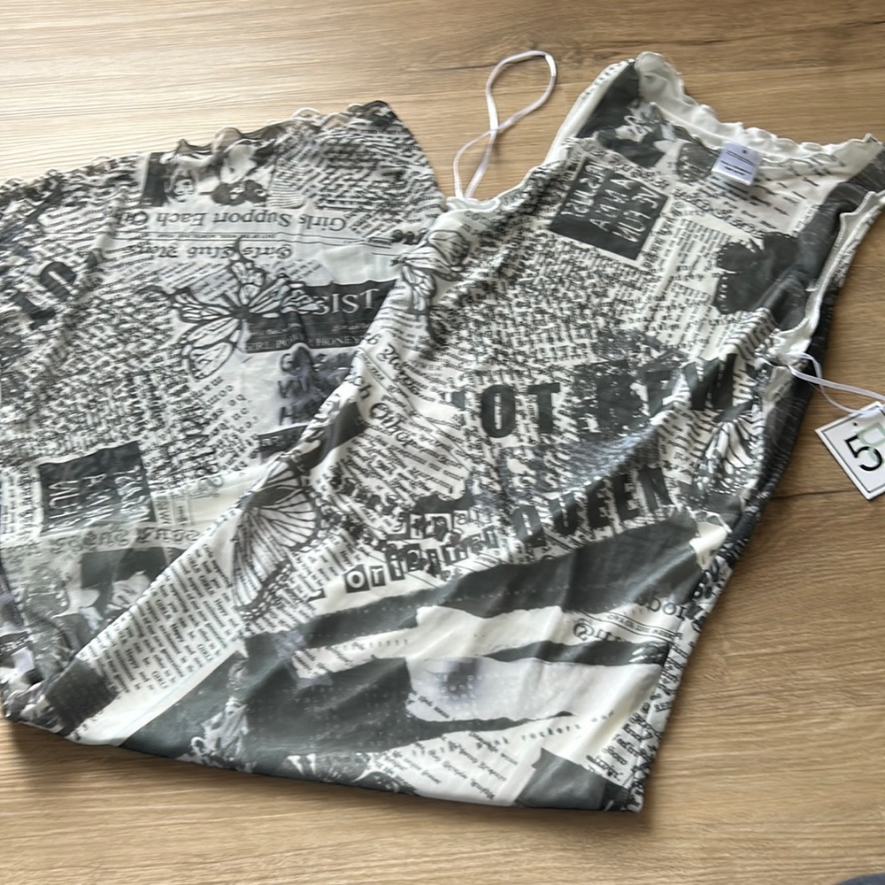Long “newspaper” dress